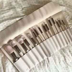 ColourPop Stone Cold 15 Makeup Brushes and Faux Leather Travel Brush Case